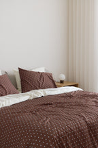 Chocolate Polka Dot Bamboo Quilt Cover