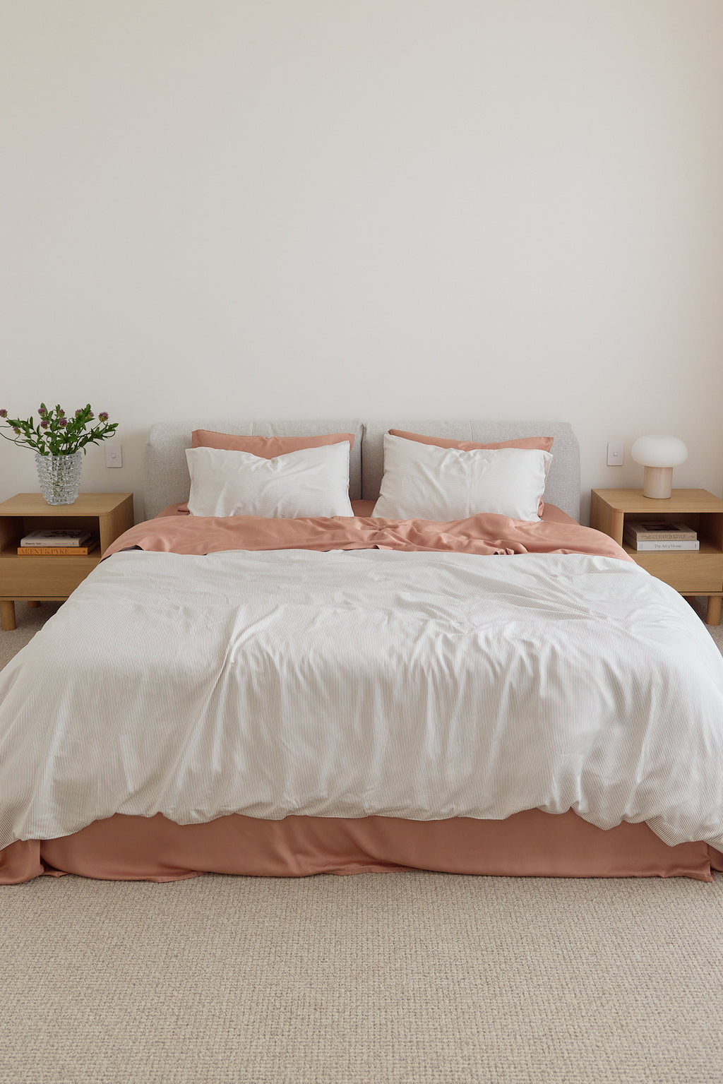 Latte Stripe Bamboo Quilt Cover
