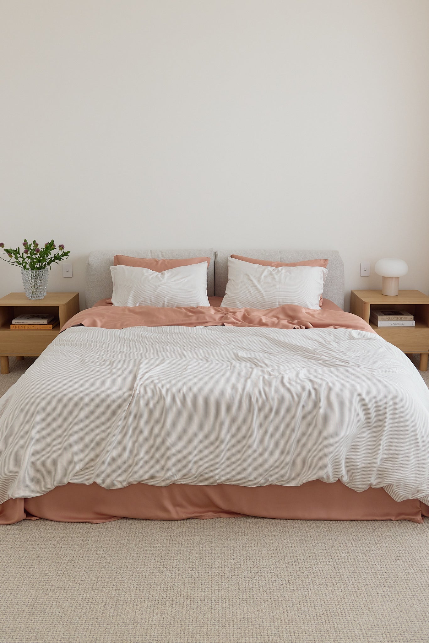 Latte Stripe Bamboo Quilt Cover