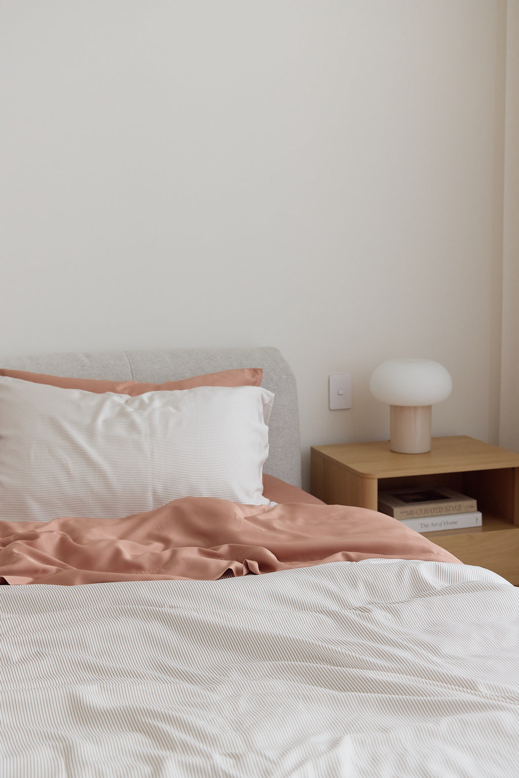 Latte Stripe Bamboo Quilt Cover