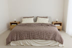 Chocolate Gingham Bamboo Quilt Cover