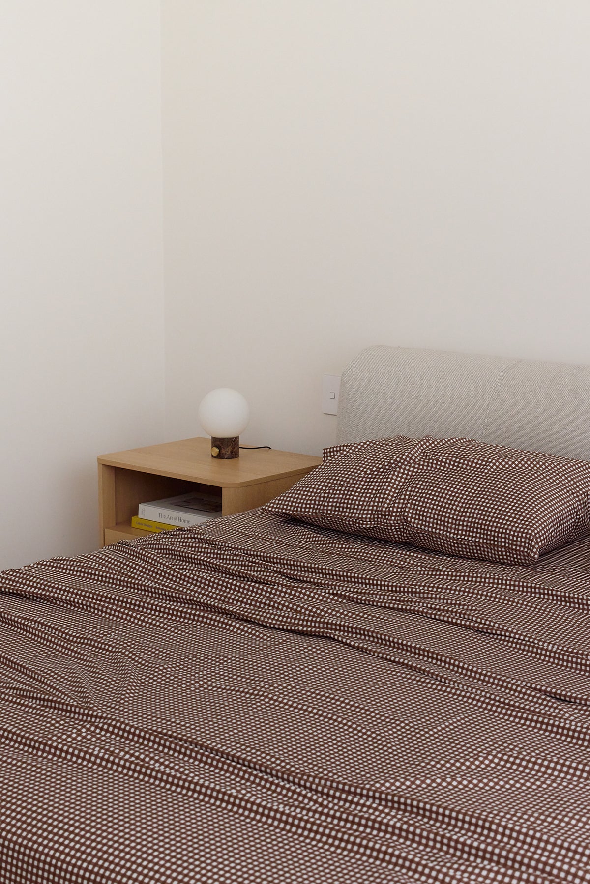 Chocolate Gingham Bamboo Sheet Set