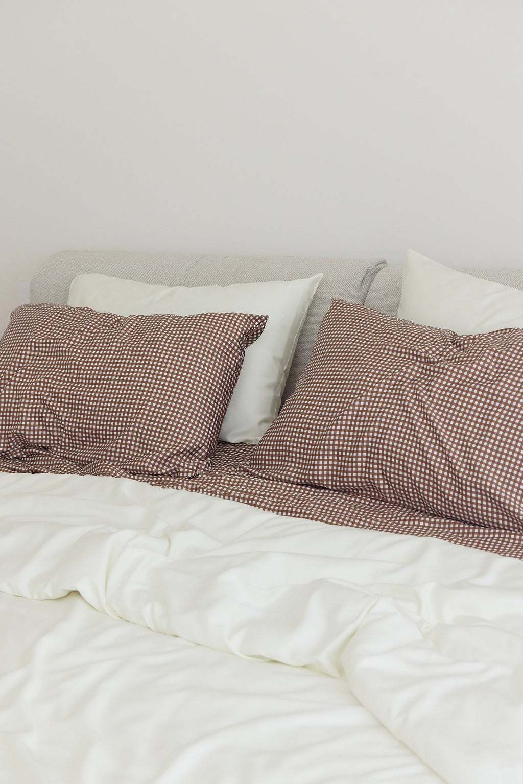 Chocolate Gingham Bamboo Sheet Set