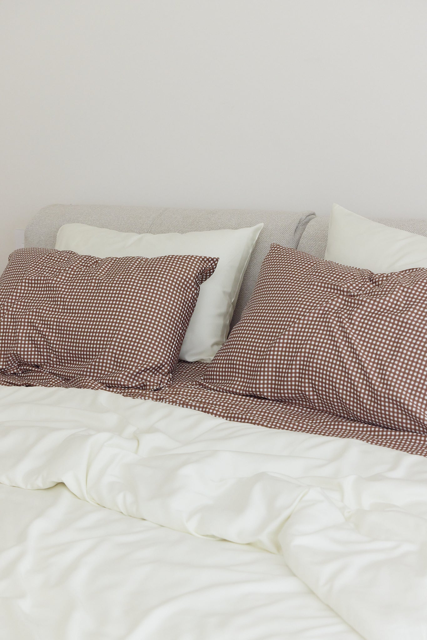 Chocolate Gingham Bamboo Sheet Set
