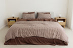 Chocolate Gingham Bamboo Quilt Cover