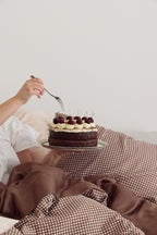 Chocolate Gingham Bamboo Quilt Cover