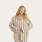 Teddy Stripe Lottie Bamboo Long Sleeve Shirt