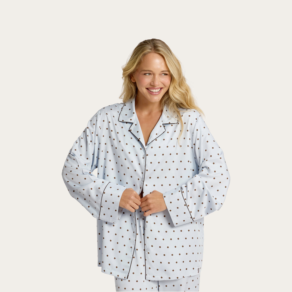 Sky Polka Dot Lottie Bamboo Long Sleeve Shirt