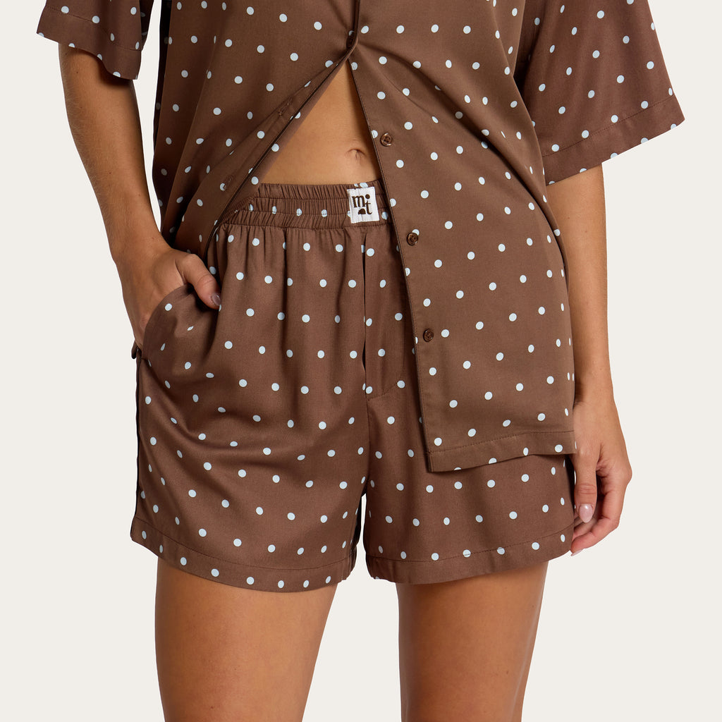Chocolate Polka Dot Lottie Bamboo Short