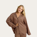 Chocolate Polka Dot Lottie Bamboo Long Sleeve Shirt