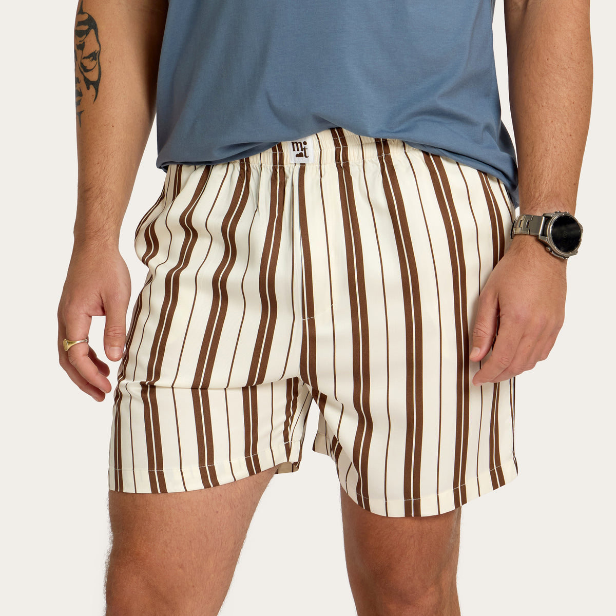 Teddy Stripe Felix Bamboo Short