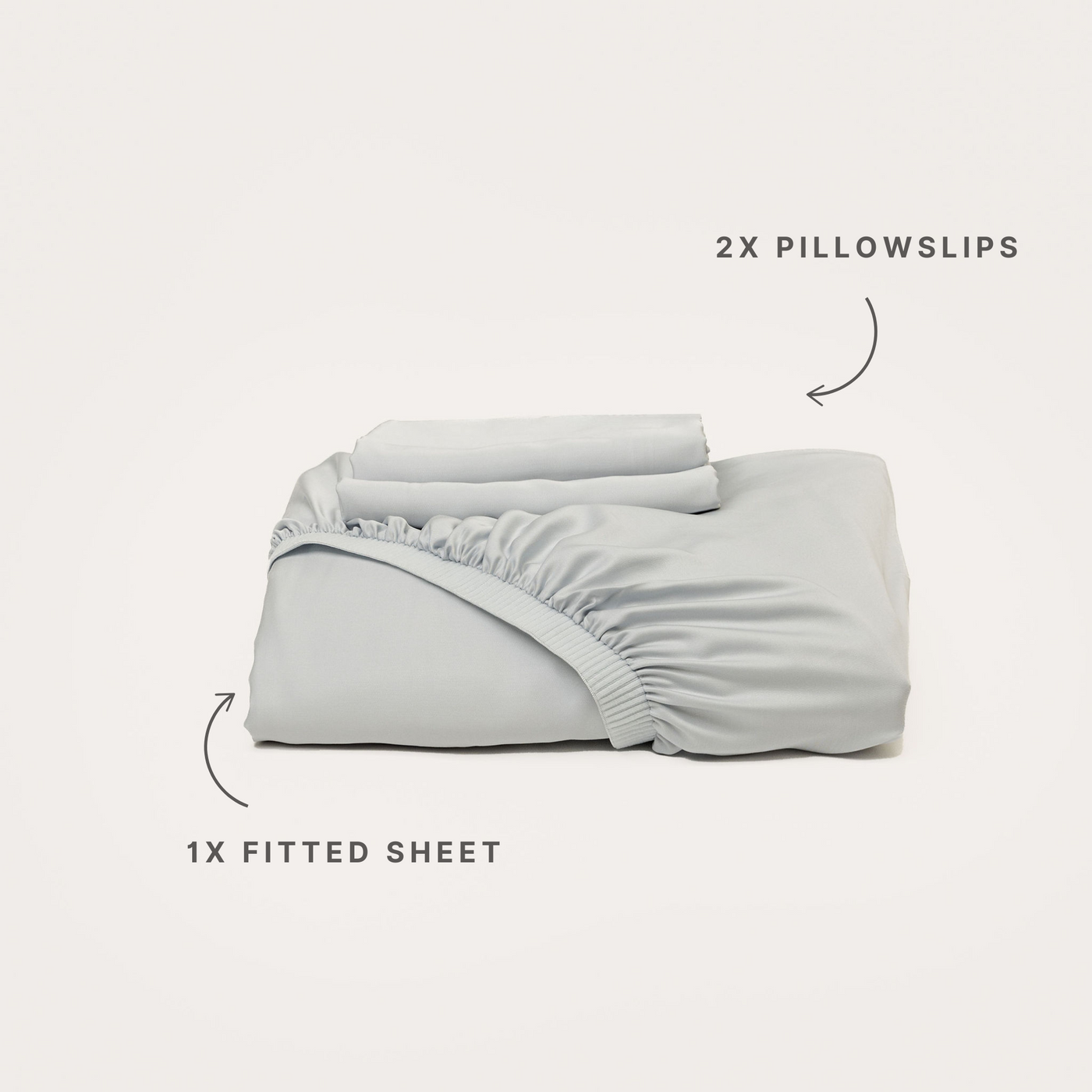 Bamboo Fitted Sheet & Pillowslips - Silver [PRE-ORDER]