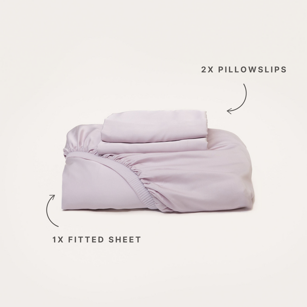 Lilac Bamboo Fitted Sheet Set