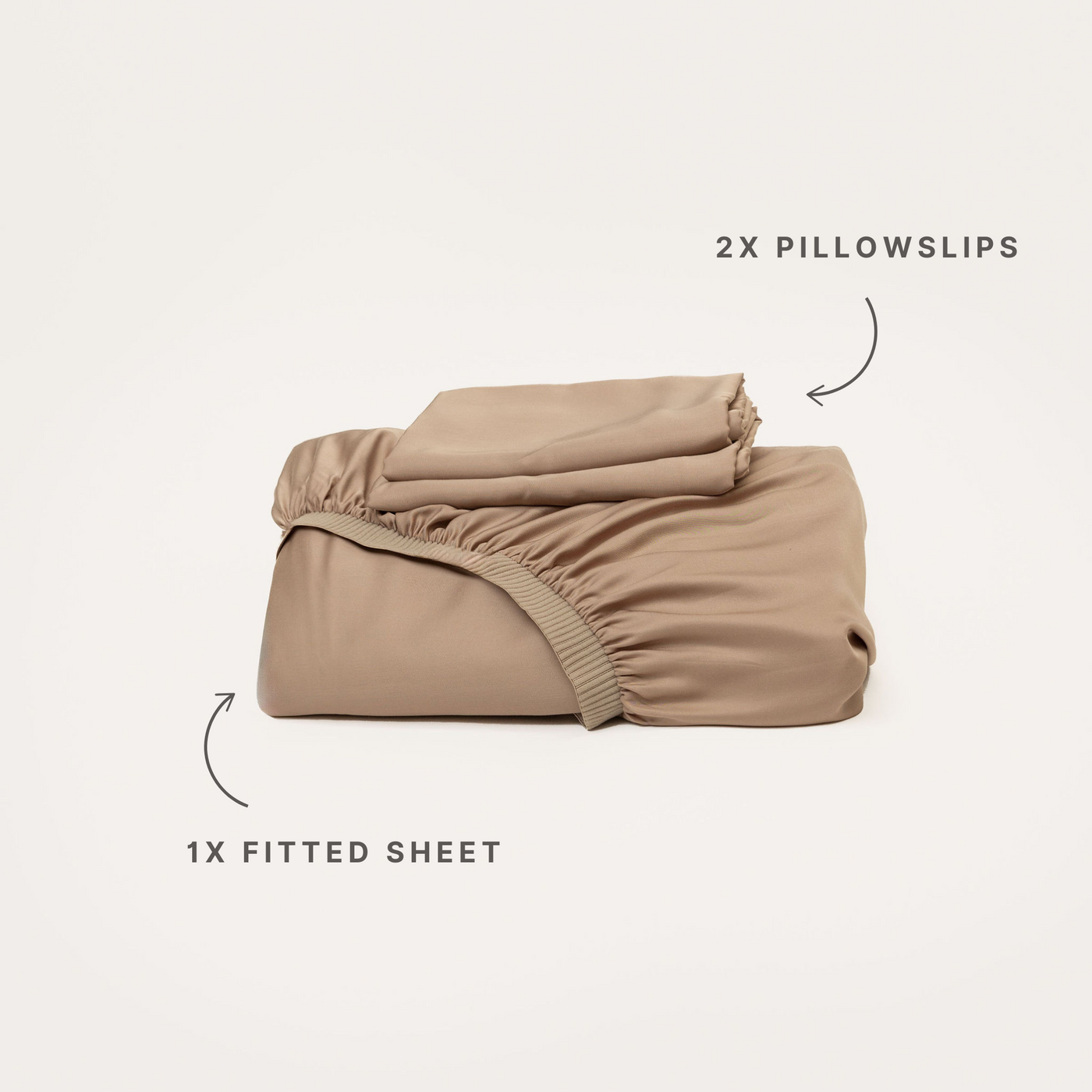 Bamboo Fitted Sheet & Pillowslips - Mocha [PRE-ORDER]