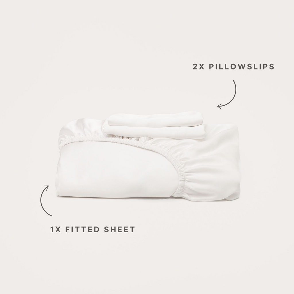 White Bamboo Fitted Sheet Set