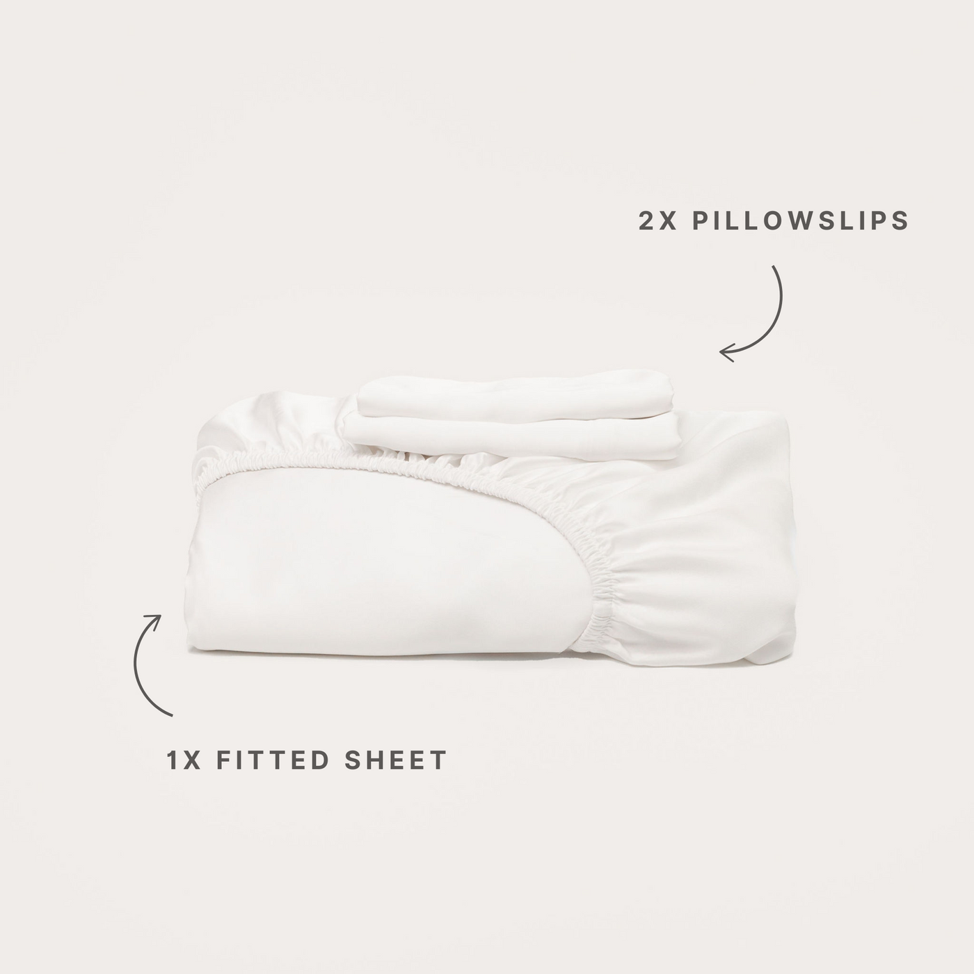 Bamboo Fitted Sheet & Pillowslips - White