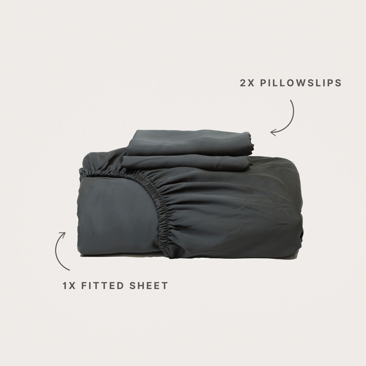 Bamboo Fitted Sheet & Pillowslips - Midnight