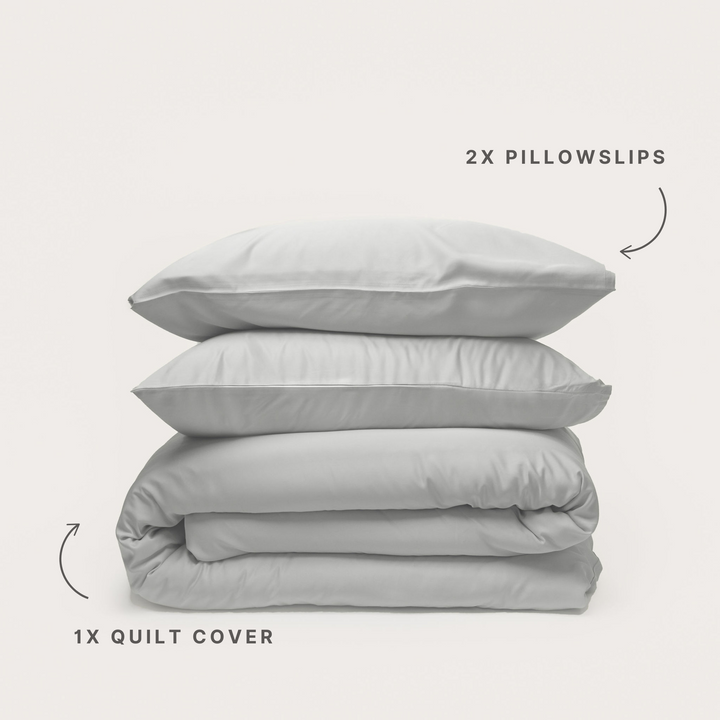 Bamboo Quilt Cover - Silver