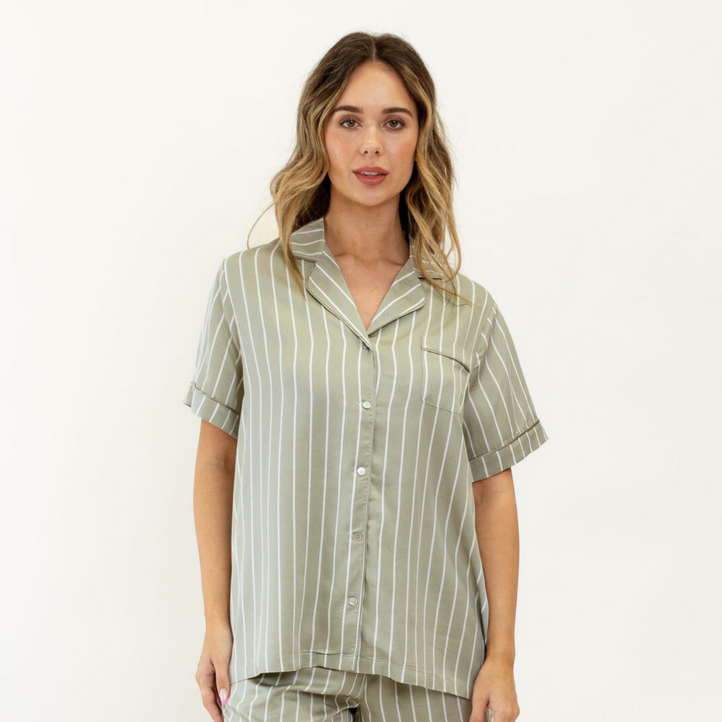 Olive Stripe Ivy Bamboo Shirt