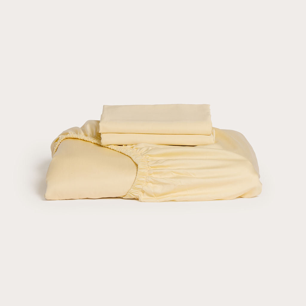 Butter Bamboo Fitted Sheet Set