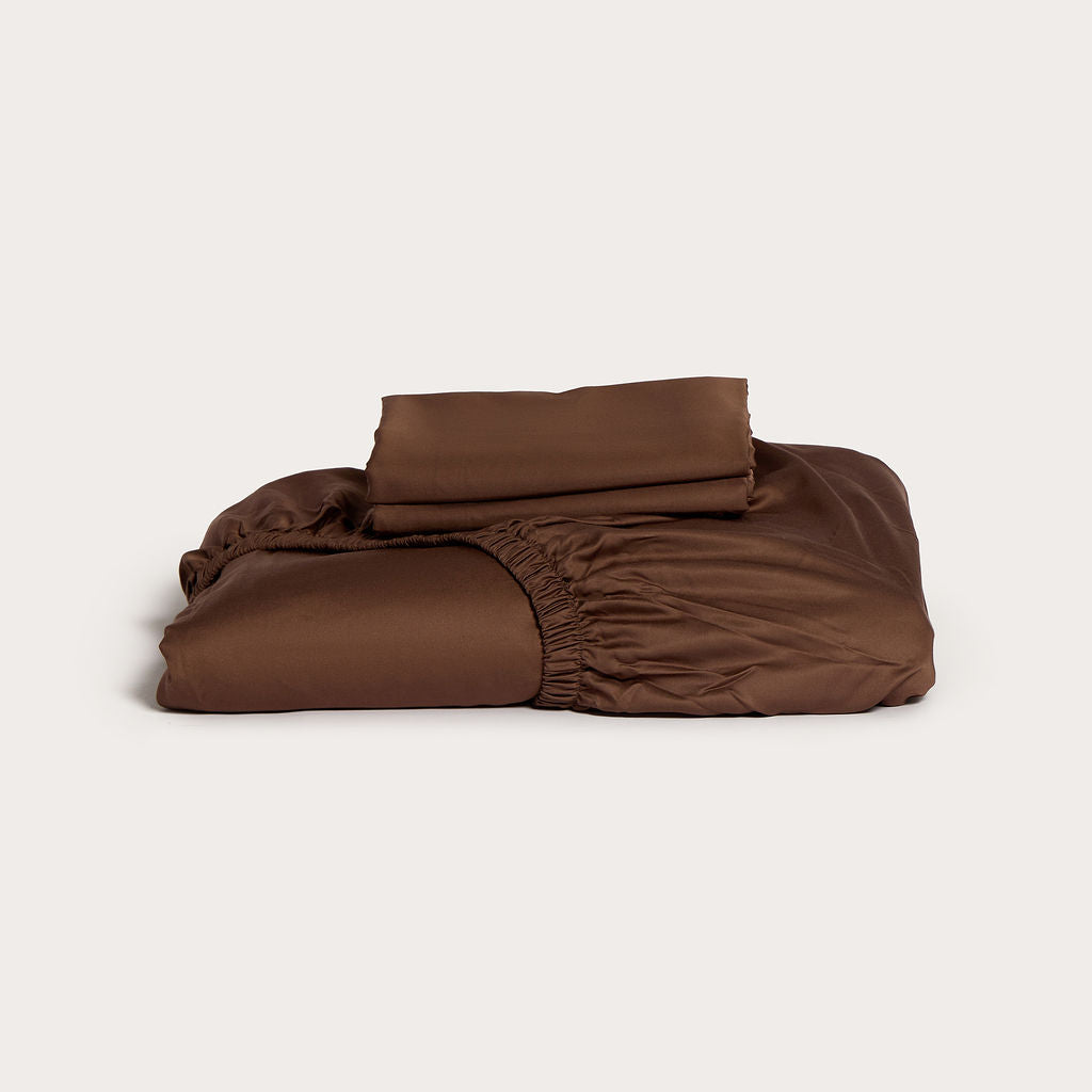 Chocolate Bamboo Fitted Sheet Set