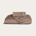 Chocolate Gingham Bamboo Fitted Sheet