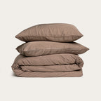 Chocolate Gingham Bamboo Quilt Cover