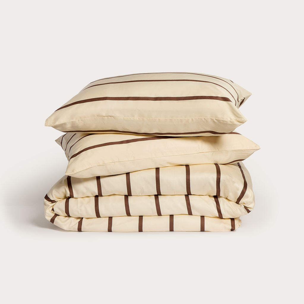 Chocolate Stripe Bamboo Quilt Cover