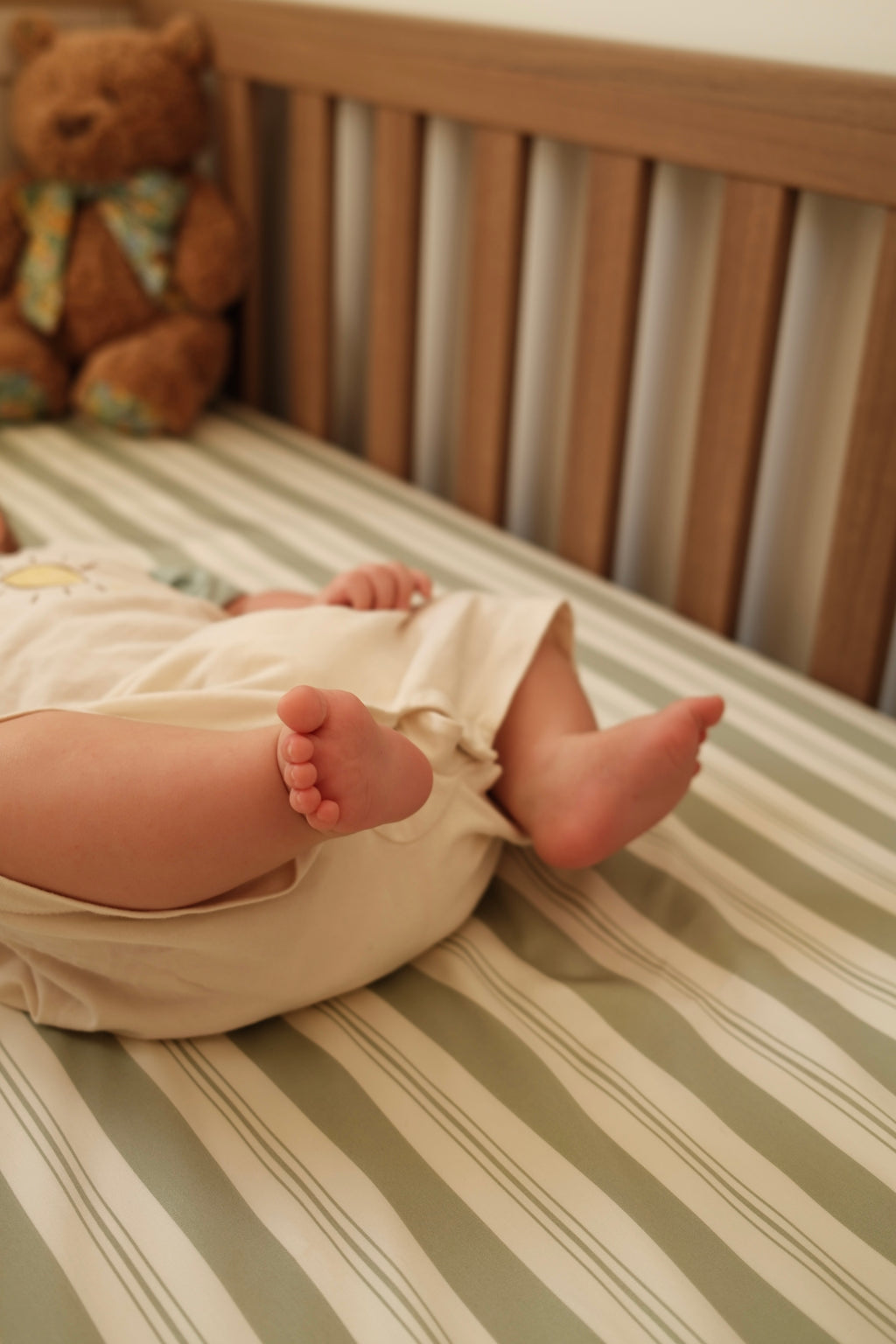 Pistachio Stripe Bamboo Baby Bedding
