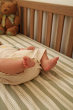 Pistachio Stripe Bamboo Baby Bedding