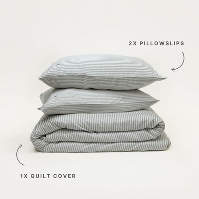 Bamboo Quilt Cover - Fog Stripe