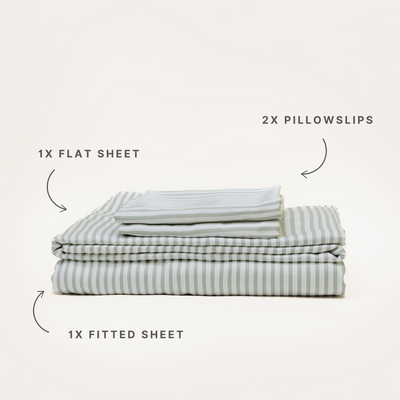 Bamboo Sheet Set - Fog Stripe