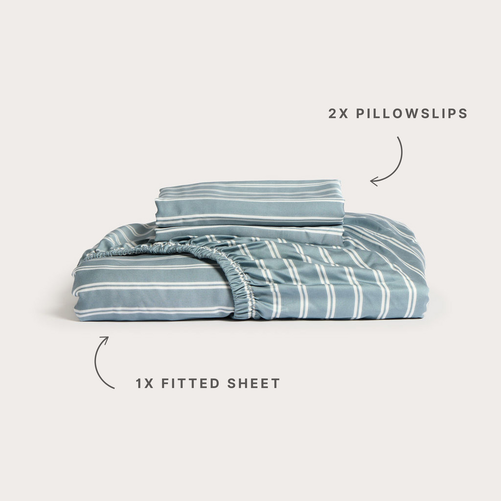 Bay Stripe Bamboo Fitted Sheet Set