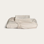 Latte Stripe Bamboo Fitted Sheet Set