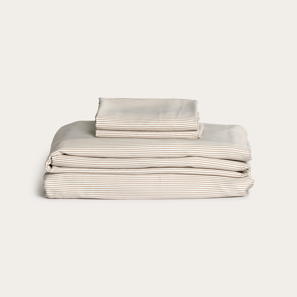 Latte Stripe Bamboo Sheet Set
