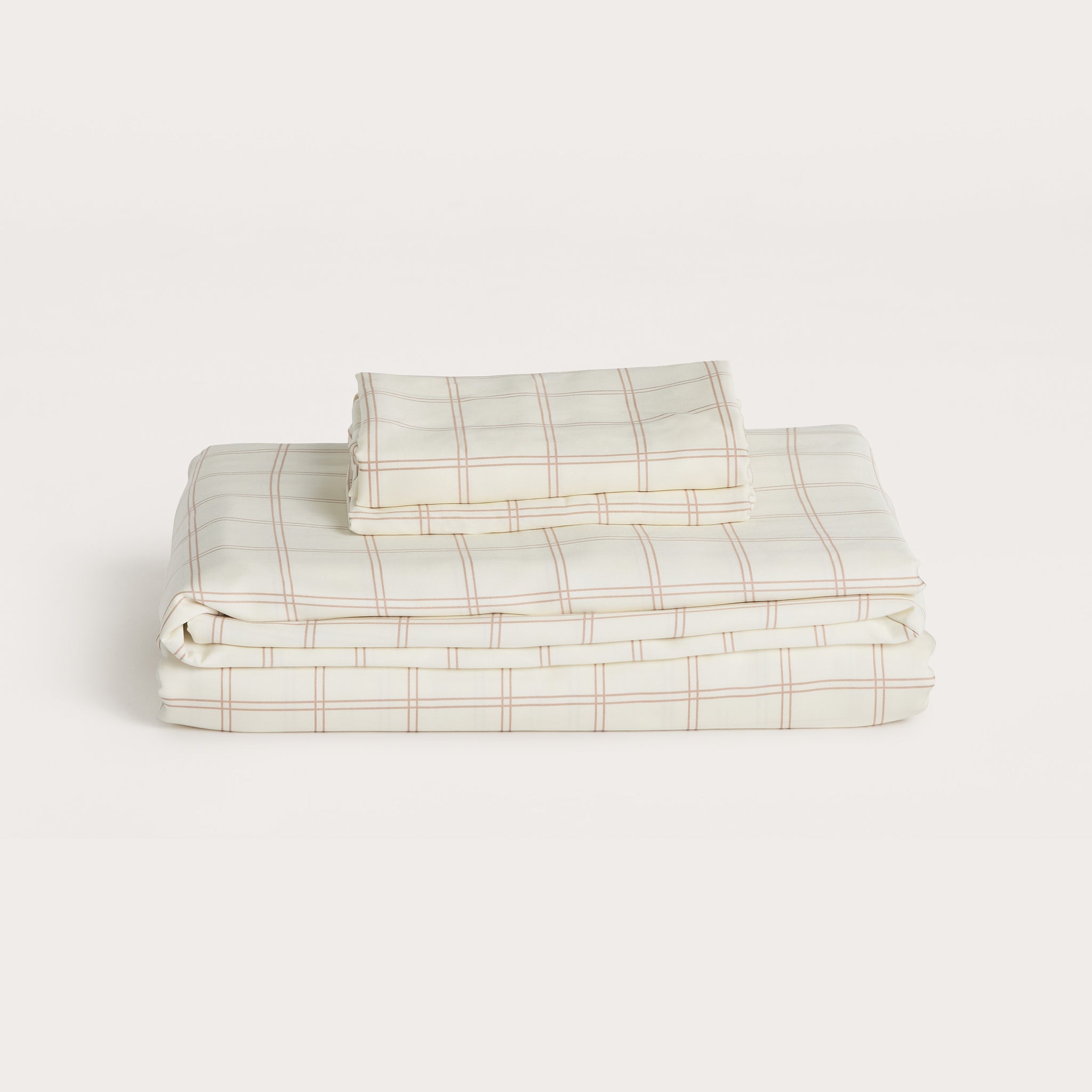 Latte Grid Bamboo Sheet Set