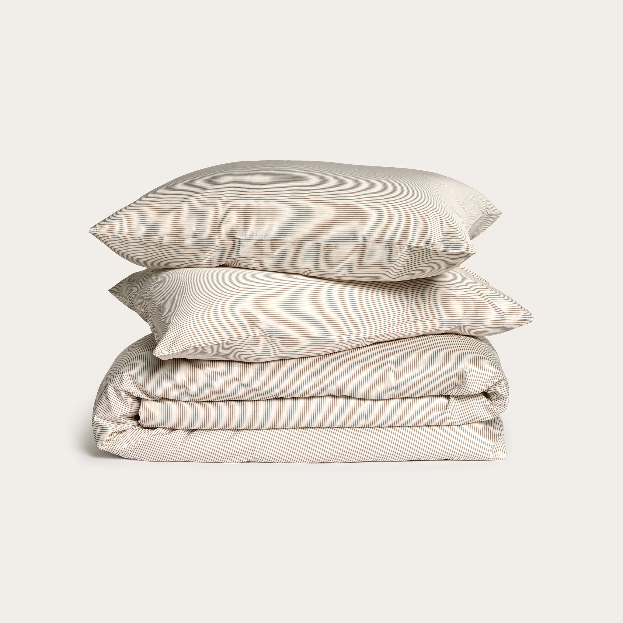 Latte Stripe Bamboo Quilt Cover