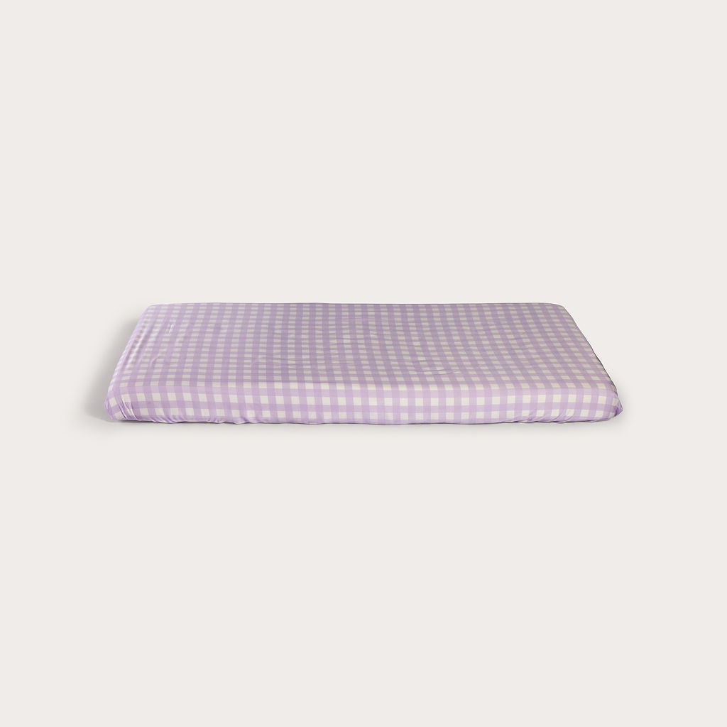 Lilac Gingham Bamboo Baby Bedding
