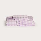 Lilac Gingham Bamboo Fitted Sheet Set