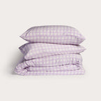 Lilac Gingham Bamboo Quilt Cover