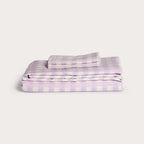 Lilac Gingham Bamboo Sheet Set