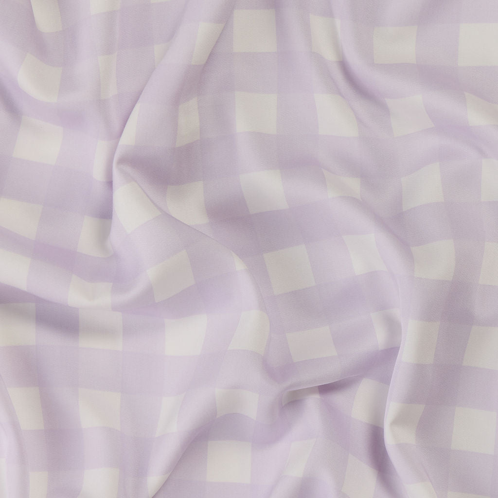 Lilac Gingham Bamboo Quilt Cover