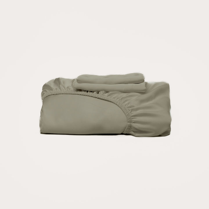 Bamboo Fitted Sheet & Pillowslips - Olive