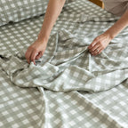 Moss Gingham Bamboo Sheet Set