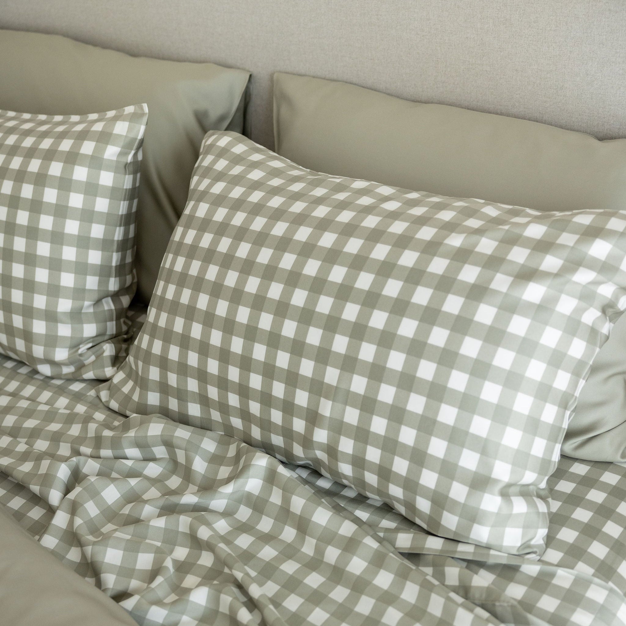 Moss Gingham Bamboo Pillowslip