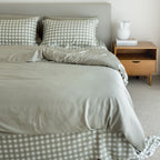 Moss Gingham Bamboo Sheet Set