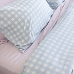 Sky Gingham Bamboo Quilt Cover