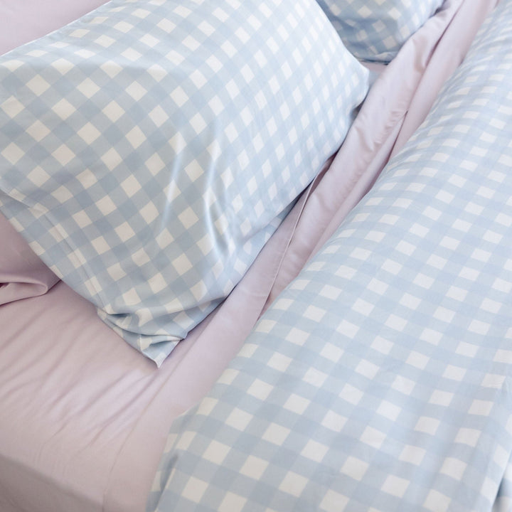 Bamboo Quilt Cover - Sky Gingham