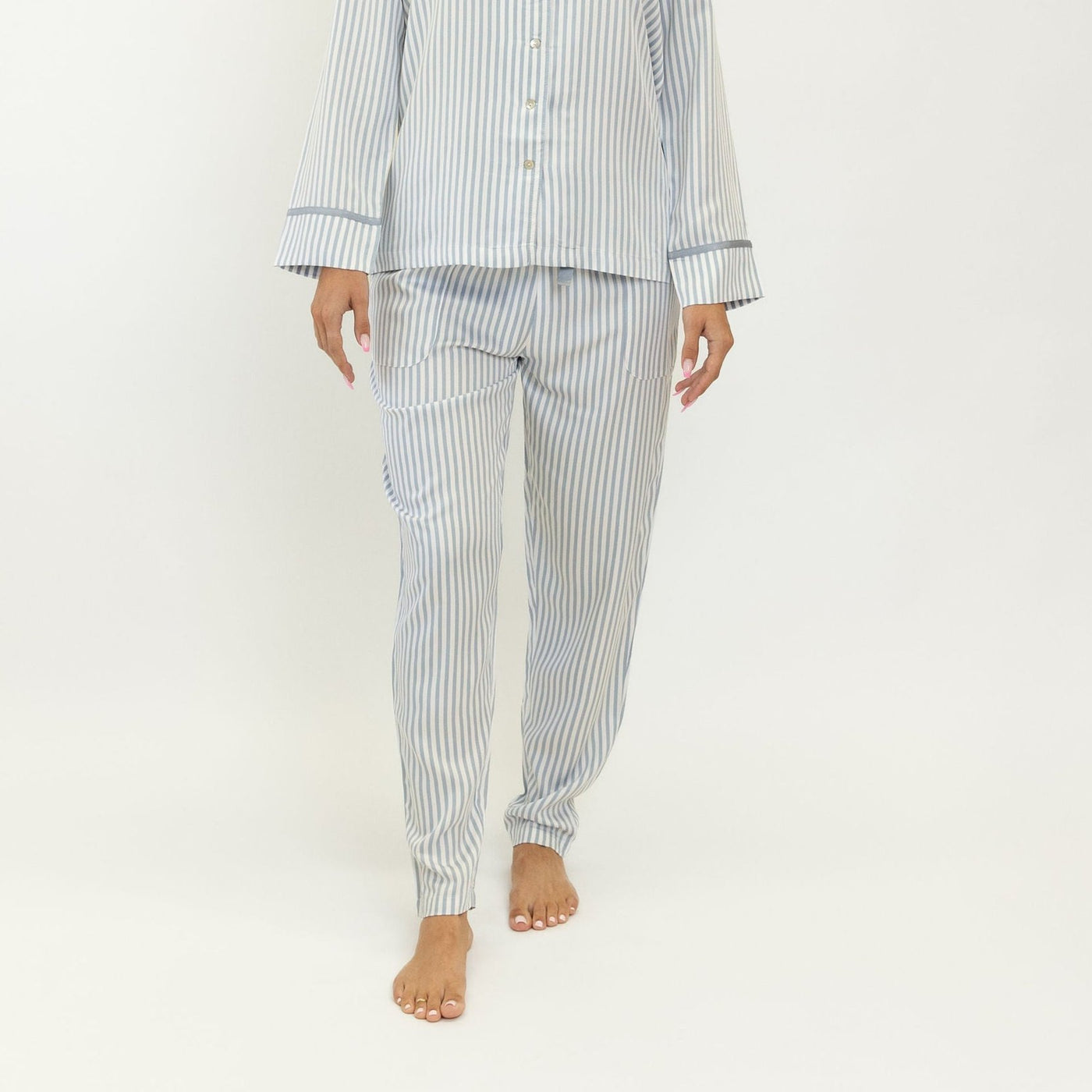 Maree Bamboo Pants - Blue Stripe