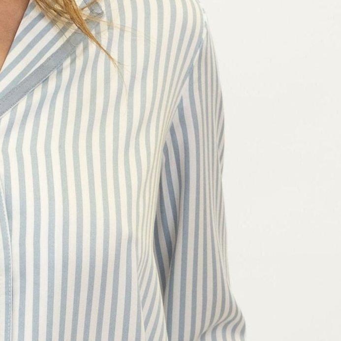 Maree Bamboo Long Sleeve Shirt - Blue Stripe [FINAL SALE]